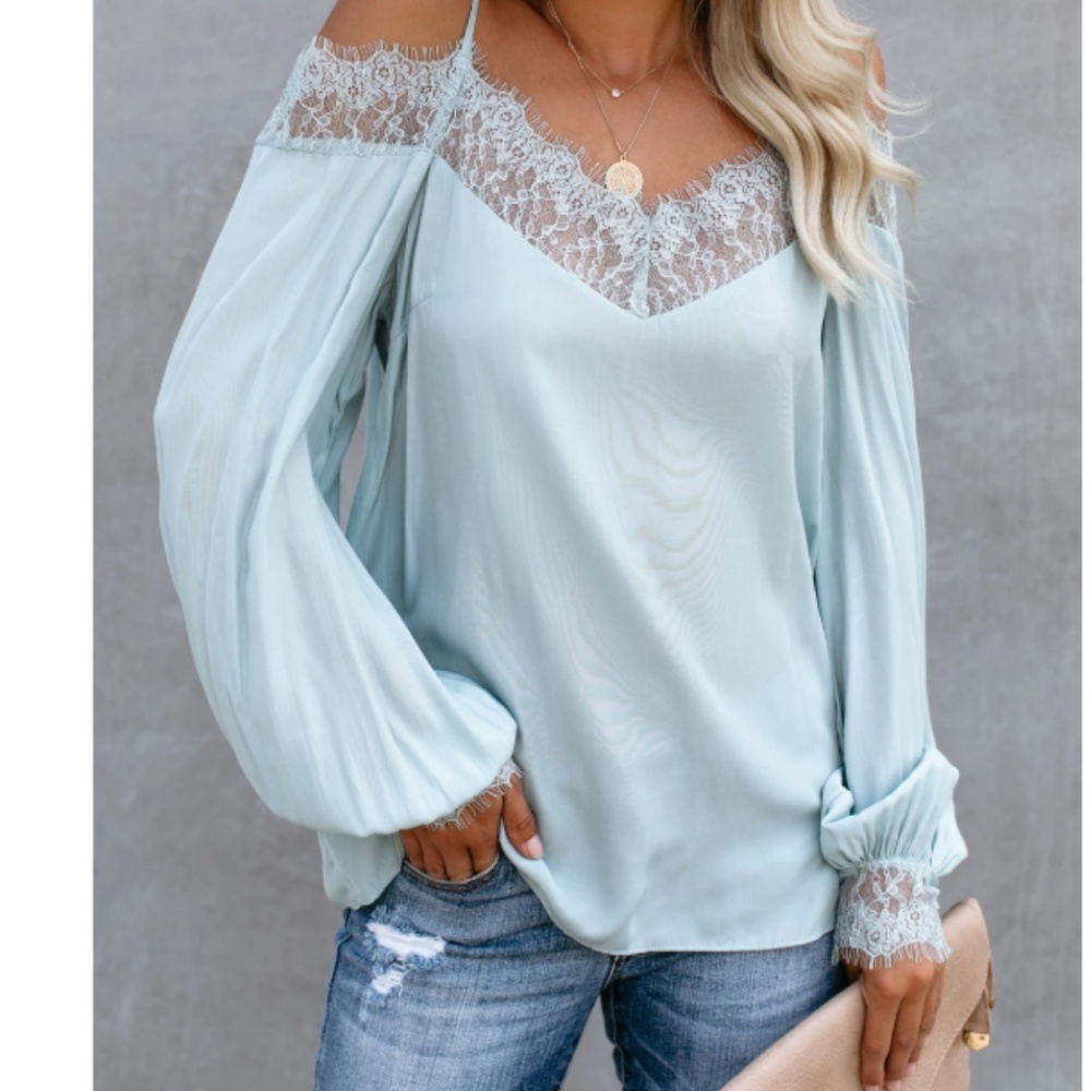 BASJA Off Shoulder Lace Blouse